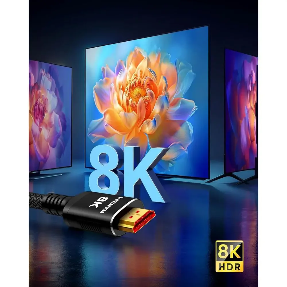 25 ft, 8K 48Gbps Ultra High-Speed HDMI 2.1 Cables Cord, 10K 8K@60Hz, 4K@120Hz